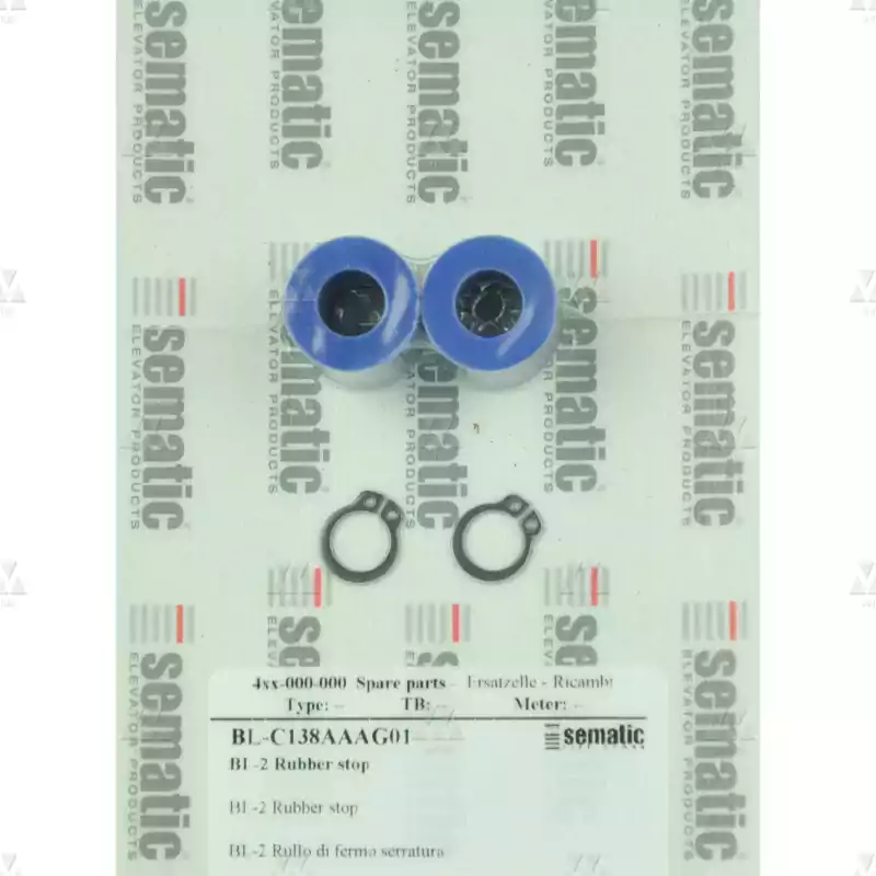 BL-C138AAAG01 | 2 X RUBBER LOCK STOP ROLLER, ROUND SHAPE (LENGTH = 20MM). STANDARD EXECUTION